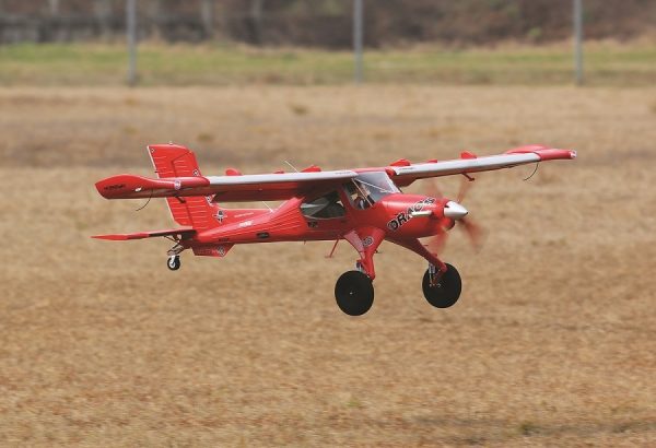 An incredible replica of its full-size brother, the E-flite DRACO excels at short-field takeoffs and landings. (Photo by Andrew Griffith)