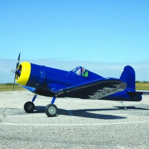This stock Corsair is best described as BLUE! When it comes to standing out on the flightline, a new paint job is a great way to minimize the “sameness” that is the negative of most ARF planes.